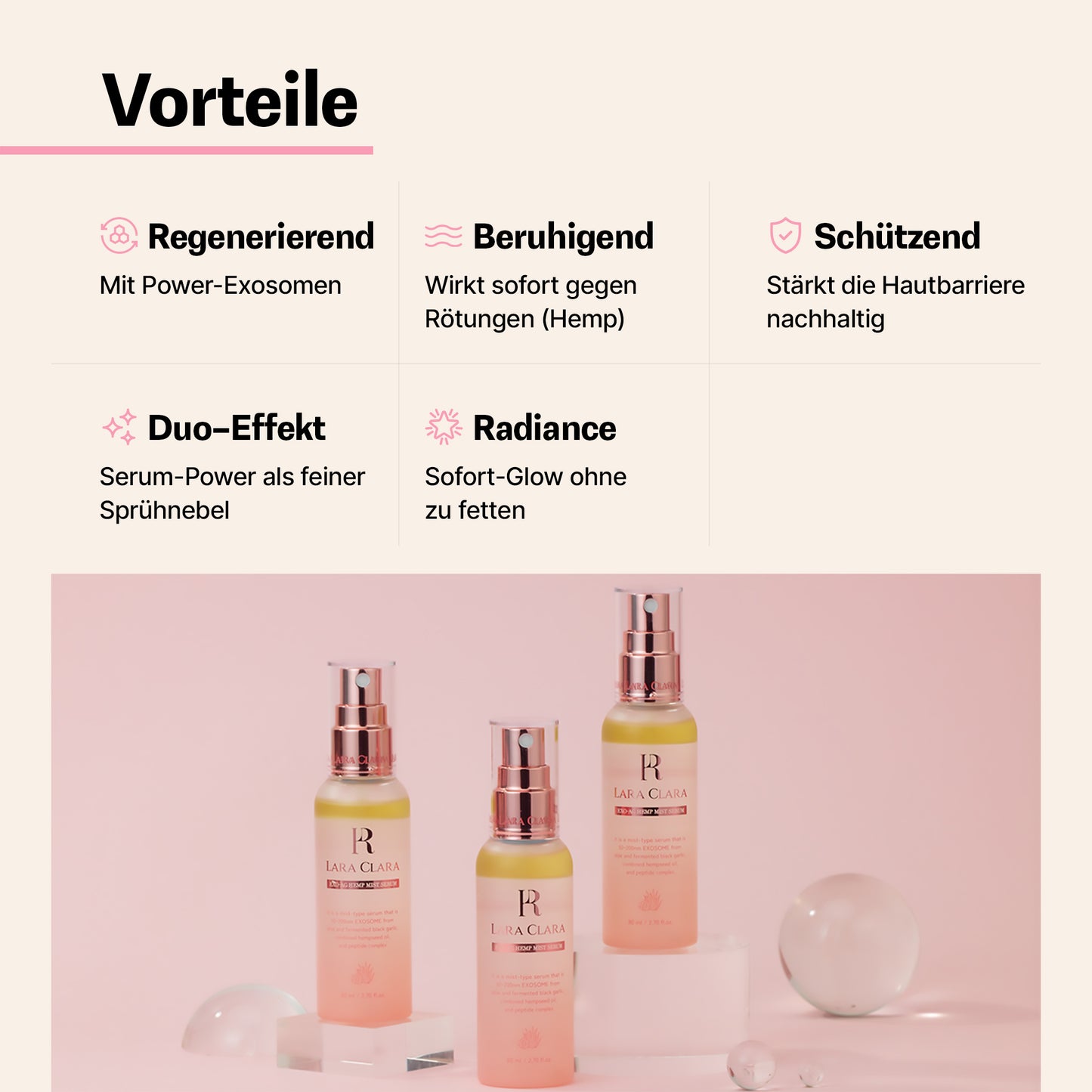 LARA CLARA – Beruhigendes Feuchtigkeits-Spray für empfindliche Haut