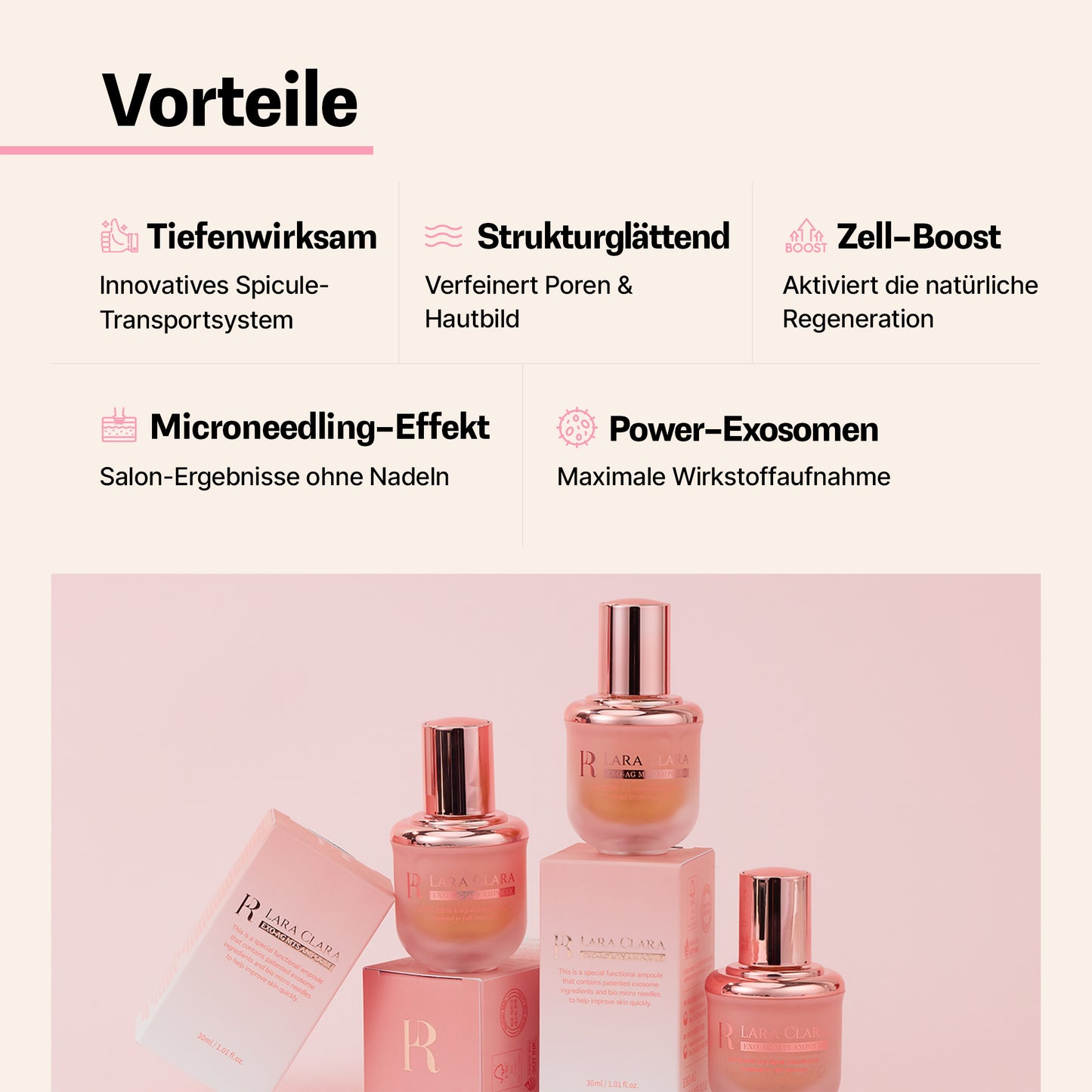 LARA CLARA – Hauterneuerndes Gesichtsserum für glatte & strahlende Haut