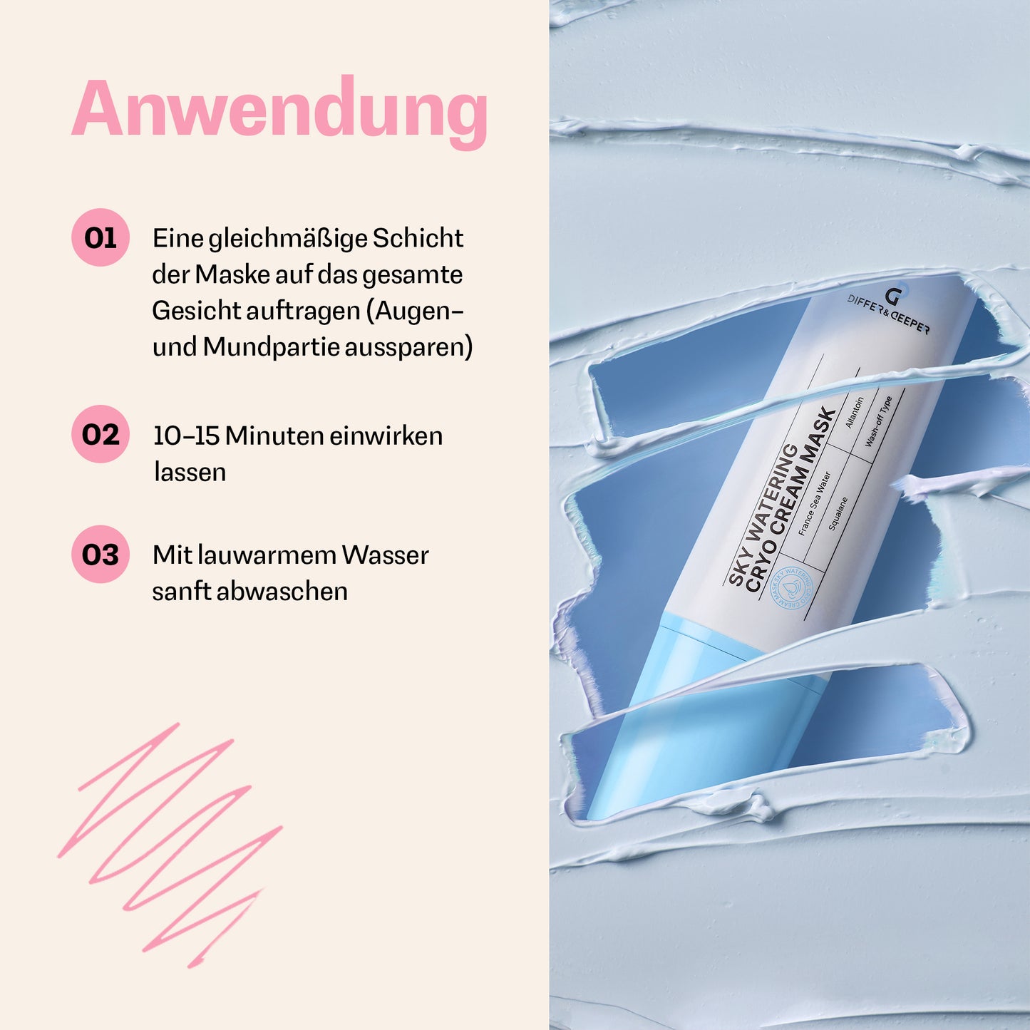 DIFFER & DEEPER – Kühlende Feuchtigkeitsmaske für intensive Hydration