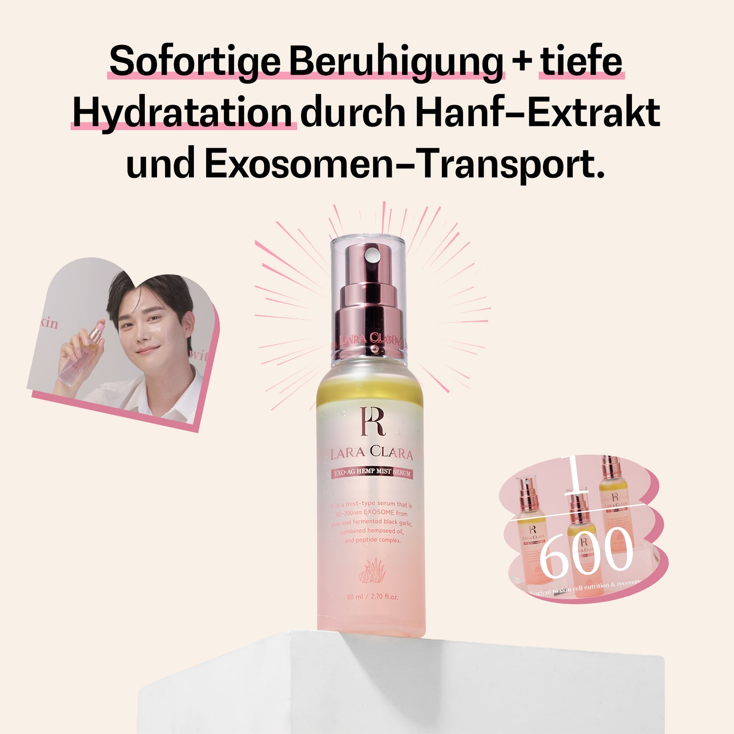 LARA CLARA – Beruhigendes Feuchtigkeits-Spray für empfindliche Haut